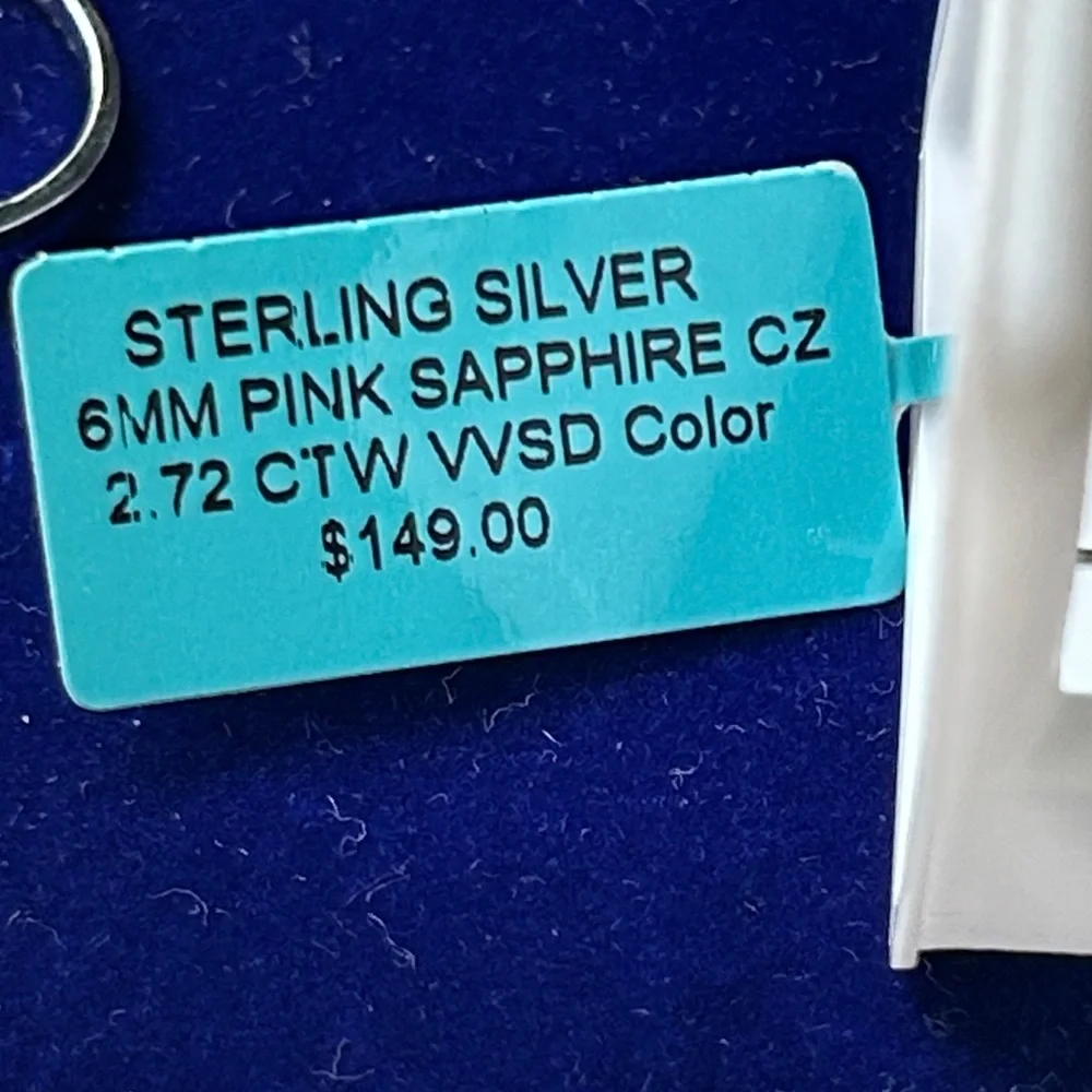 Pink sapphire 925 Sterling Silver Ring and earrings‎ Jewelry Set